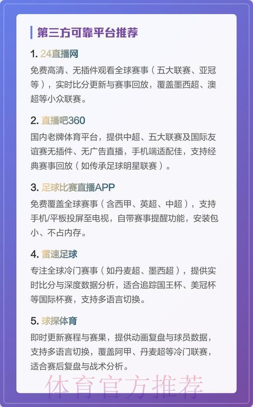 世界杯直播手机热门平台推荐
